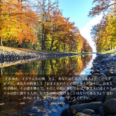 Picture 03 - 列王紀上 8:25 JPN - それゆえ、イスラエルの神、主よ、 - Bible Verse Picture