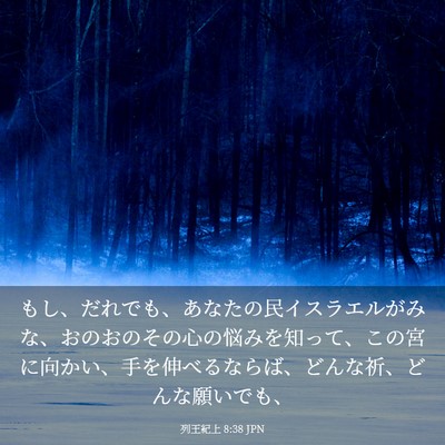 Picture 03 - 列王紀上 8:38 JPN - もし、だれでも、あなたの民イスラ - Bible Verse Picture