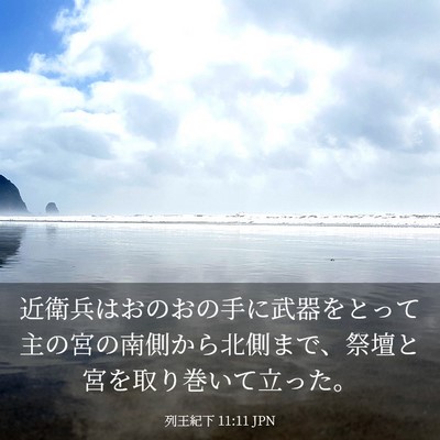 Picture 03 - 列王紀下 11:11 JPN - 近衛兵はおのおの手に武器をとって - Bible Verse Picture