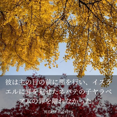 Picture 03 - 列王紀下 15:24 JPN - 彼は主の目の前に悪を行い、イスラ - Bible Verse Picture