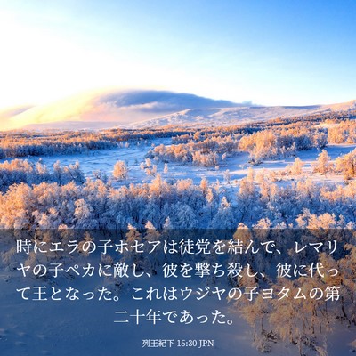 Picture 03 - 列王紀下 15:30 JPN - 時にエラの子ホセアは徒党を結んで - Bible Verse Picture