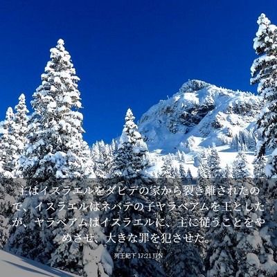 Picture 03 - 列王紀下 17:21 JPN - 主はイスラエルをダビデの家から裂 - Bible Verse Picture