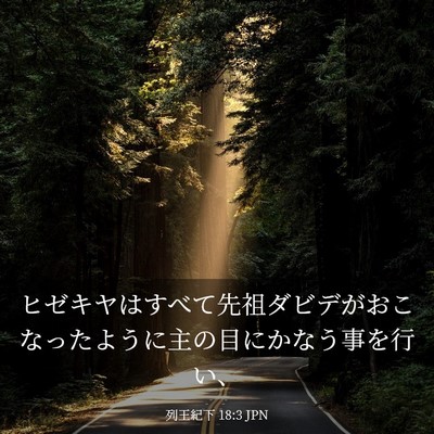 Picture 03 - 列王紀下 18:3 JPN - ヒゼキヤはすべて先祖ダビデがおこ - Bible Verse Picture