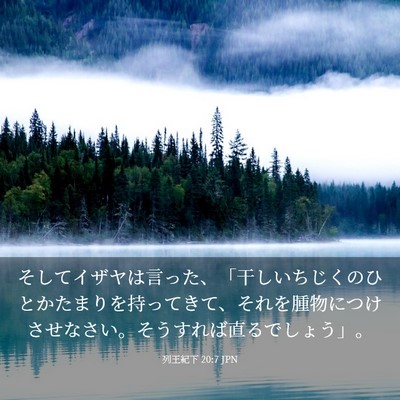 Picture 03 - 列王紀下 20:7 JPN - そしてイザヤは言った、「干しいち - Bible Verse Picture