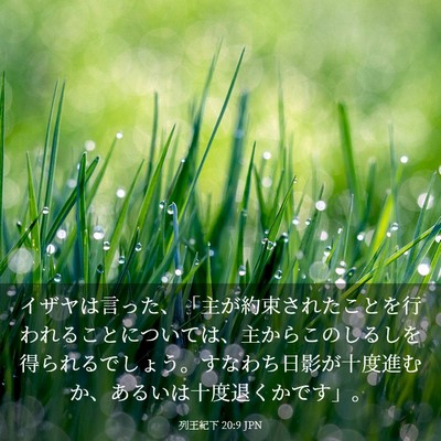 Picture 03 - 列王紀下 20:9 JPN - イザヤは言った、「主が約束された - Bible Verse Picture