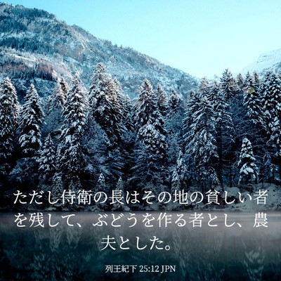 Picture 03 - 列王紀下 25:12 JPN - ただし侍衛の長はその地の貧しい者 - Bible Verse Picture