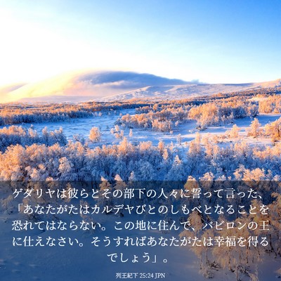 Picture 03 - 列王紀下 25:24 JPN - ゲダリヤは彼らとその部下の人々に - Bible Verse Picture