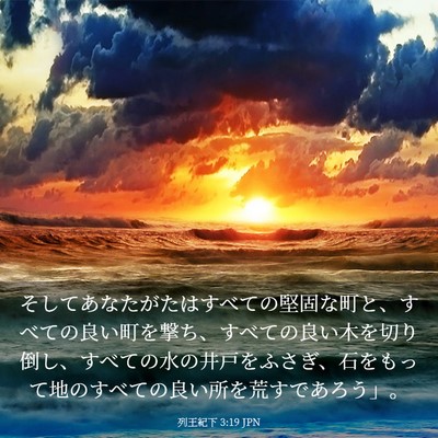 Picture 03 - 列王紀下 3:19 JPN - そしてあなたがたはすべての堅固な - Bible Verse Picture