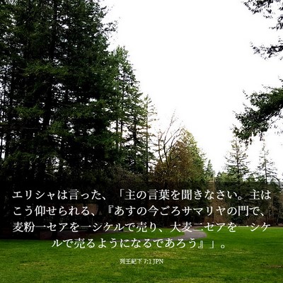 Picture 03 - 列王紀下 7:1 JPN - エリシャは言った、「主の言葉を聞 - Bible Verse Picture