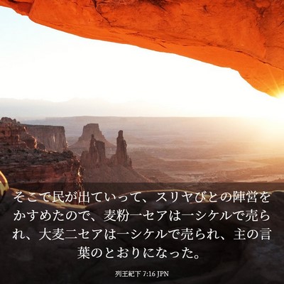 Picture 03 - 列王紀下 7:16 JPN - そこで民が出ていって、スリヤびと - Bible Verse Picture