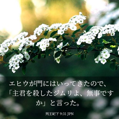 Picture 03 - 列王紀下 9:31 JPN - エヒウが門にはいってきたので、「 - Bible Verse Picture