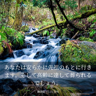 Picture 03 - 創世記 15:15 JPN - あなたは安らかに先祖のもとに行き - Bible Verse Picture