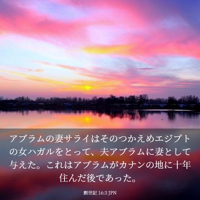 Picture 03 - 創世記 16:3 JPN - アブラムの妻サライはそのつかえめ - Bible Verse Picture