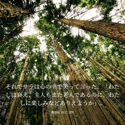 Picture 03 - 創世記 18:12 JPN - それでサラは心の中で笑って言った - Bible Verse Picture