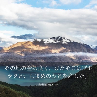 Picture 03 - 創世記 2:12 JPN - その地の金は良く、またそこはブド - Bible Verse Picture