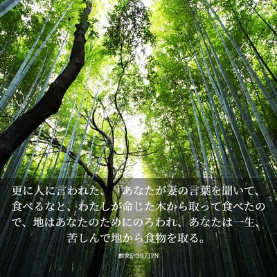 Picture 03 - 創世記 3:17 JPN - 更に人に言われた、「あなたが妻の - Bible Verse Picture
