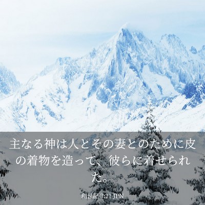 Picture 03 - 創世記 3:21 JPN - 主なる神は人とその妻とのために皮 - Bible Verse Picture