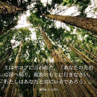 Picture 03 - 創世記 31:3 JPN - 主はヤコブに言われた、「あなたの - Bible Verse Picture