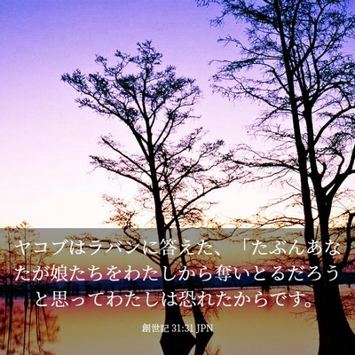 Picture 03 - 創世記 31:31 JPN - ヤコブはラバンに答えた、「たぶん - Bible Verse Picture