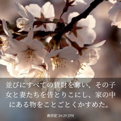 Picture 03 - 創世記 34:29 JPN - 並びにすべての貨財を奪い、その子 - Bible Verse Picture