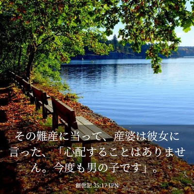 Picture 03 - 創世記 35:17 JPN - その難産に当って、産婆は彼女に言 - Bible Verse Picture