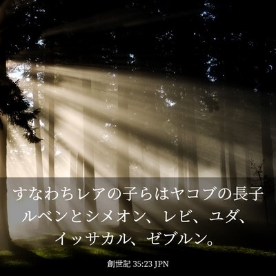 Picture 03 - 創世記 35:23 JPN - すなわちレアの子らはヤコブの長子 - Bible Verse Picture