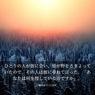 Picture 03 - 創世記 37:15 JPN - ひとりの人が彼に会い、彼が野をさ - Bible Verse Picture
