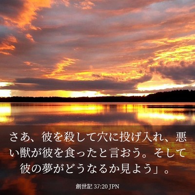 Picture 03 - 創世記 37:20 JPN - さあ、彼を殺して穴に投げ入れ、悪 - Bible Verse Picture