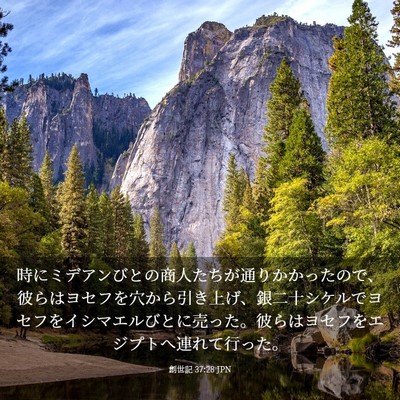 Picture 03 - 創世記 37:28 JPN - 時にミデアンびとの商人たちが通り - Bible Verse Picture