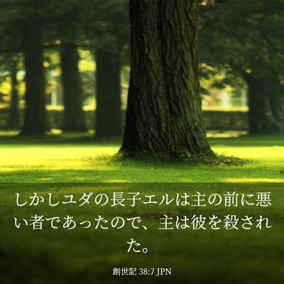 Picture 03 - 創世記 38:7 JPN - しかしユダの長子エルは主の前に悪 - Bible Verse Picture