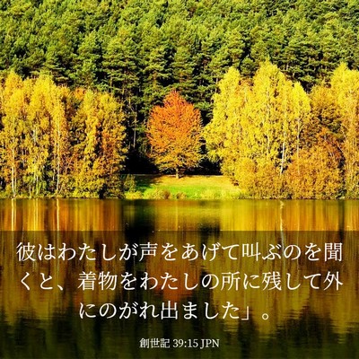 Picture 03 - 創世記 39:15 JPN - 彼はわたしが声をあげて叫ぶのを聞 - Bible Verse Picture