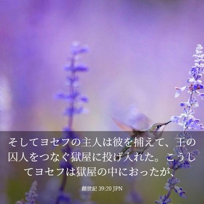 Picture 03 - 創世記 39:20 JPN - そしてヨセフの主人は彼を捕えて、 - Bible Verse Picture