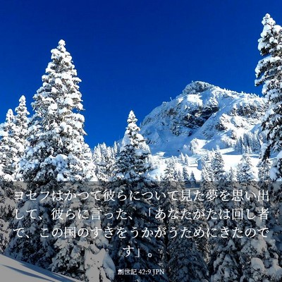Picture 03 - 創世記 42:9 JPN - ヨセフはかつて彼らについて見た夢 - Bible Verse Picture