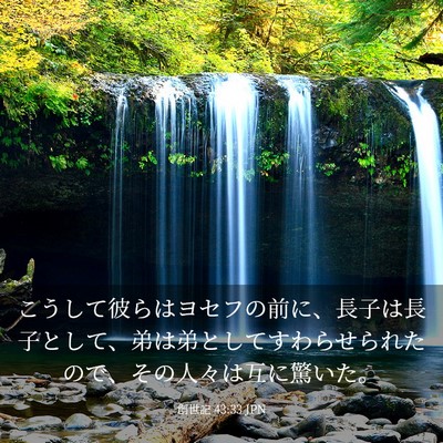 Picture 03 - 創世記 43:33 JPN - こうして彼らはヨセフの前に、長子 - Bible Verse Picture