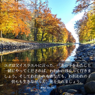 Picture 03 - 創世記 43:8 JPN - ユダは父イスラエルに言った、「あ - Bible Verse Picture