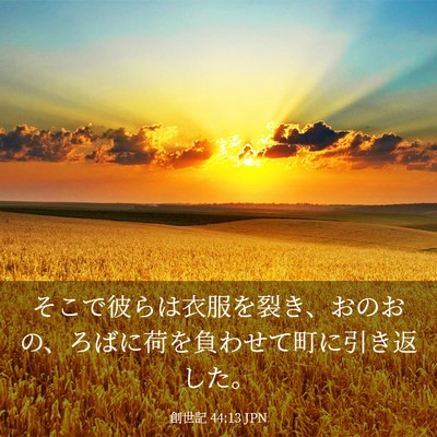 Picture 03 - 創世記 44:13 JPN - そこで彼らは衣服を裂き、おのおの - Bible Verse Picture