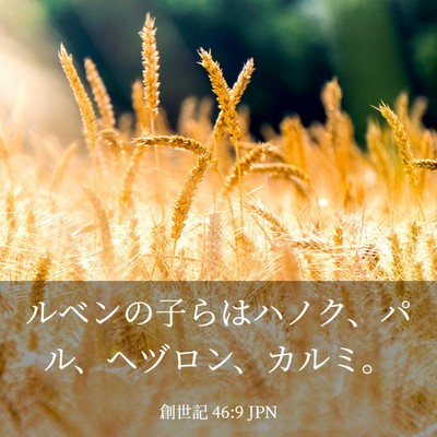 Picture 03 - 創世記 46:9 JPN - ルベンの子らはハノク、パル、ヘヅ - Bible Verse Picture
