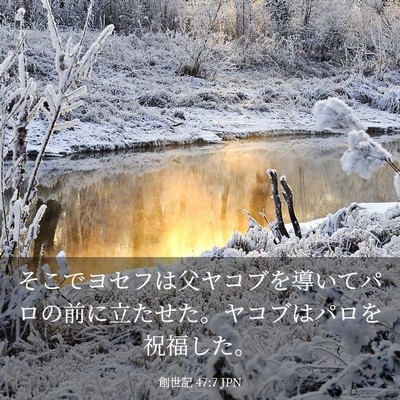 Picture 03 - 創世記 47:7 JPN - そこでヨセフは父ヤコブを導いてパ - Bible Verse Picture