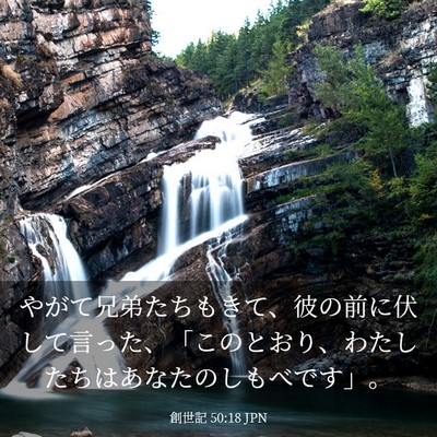 Picture 03 - 創世記 50:18 JPN - やがて兄弟たちもきて、彼の前に伏 - Bible Verse Picture