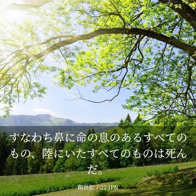 Picture 03 - 創世記 7:22 JPN - すなわち鼻に命の息のあるすべての - Bible Verse Picture