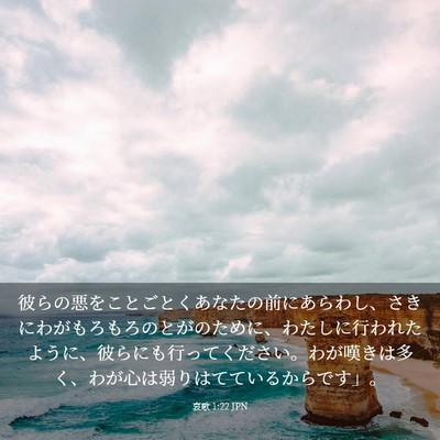 Picture 03 - 哀歌 1:22 JPN - 彼らの悪をことごとくあなたの前に - Bible Verse Picture