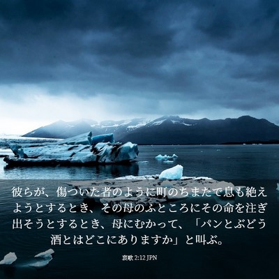 Picture 03 - 哀歌 2:12 JPN - 彼らが、傷ついた者のように町のち - Bible Verse Picture