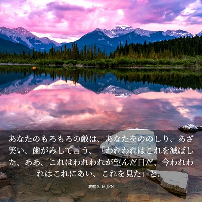 Picture 03 - 哀歌 2:16 JPN - あなたのもろもろの敵は、あなたを - Bible Verse Picture