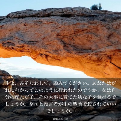 Picture 03 - 哀歌 2:20 JPN - 主よ、みそなわして、顧みてくださ - Bible Verse Picture