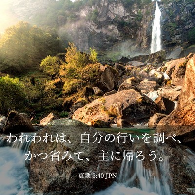Picture 03 - 哀歌 3:40 JPN - われわれは、自分の行いを調べ、か - Bible Verse Picture
