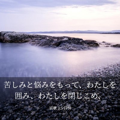 Picture 03 - 哀歌 3:5 JPN - 苦しみと悩みをもって、わたしを囲 - Bible Verse Picture