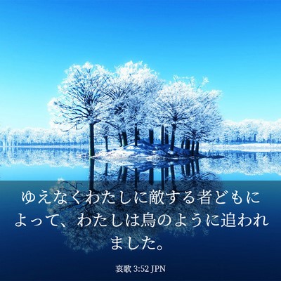 Picture 03 - 哀歌 3:52 JPN - ゆえなくわたしに敵する者どもによ - Bible Verse Picture