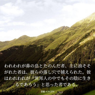Picture 03 - 哀歌 4:20 JPN - われわれが鼻の息とたのんだ者、主 - Bible Verse Picture
