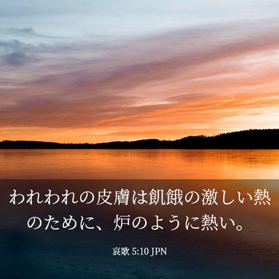 Picture 03 - 哀歌 5:10 JPN - われわれの皮膚は飢餓の激しい熱の - Bible Verse Picture