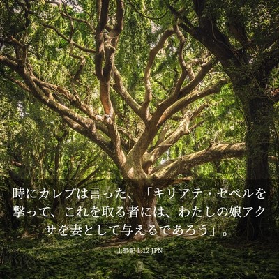 Picture 03 - 士師記 1:12 JPN - 時にカレブは言った、「キリアテ・ - Bible Verse Picture